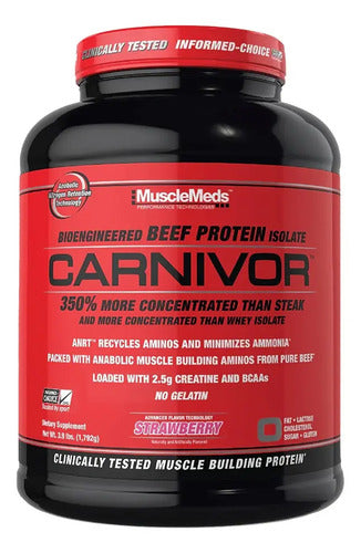 Musclemeds Carnivor Proteina Carne 4 Lb Sabor Frutilla Fresa