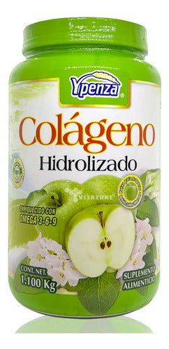 Colágeno Hidrolizado En Polvo Sabor Manzana Ypenza 1.1kg Suplemento Nutricional