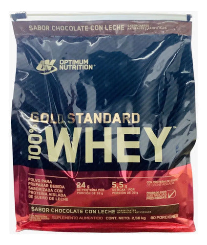 Gold Standard 100% Whey Proteína Suero De Leche 2.56kg Sabor Chocolate Con Leche