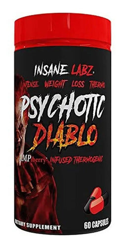 Termogénico Psychotic Diablo Insane Labz 60 Cápsulas Sin Sabor