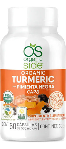 Turmeric Con Pimienta Negra (60 Capssulas) Organic Side Natural