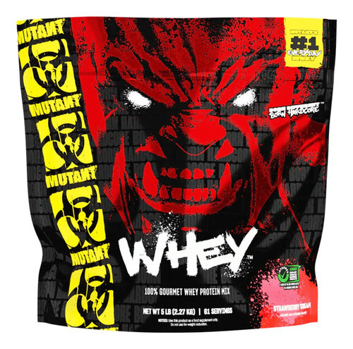 Proteina Mutant Whey 5 Lb Sf W3 Sabor Crema De Fresa Crema De Frutilla