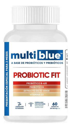 Probióticos Y Prebióticos Probiotic Fit Multiblue 60 Cáps Sabor Sin Sabor