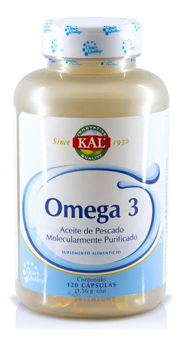 Omega 3 Aceite De Pescado Molecularmente Purificado 120 Cáps Sin Sabor
