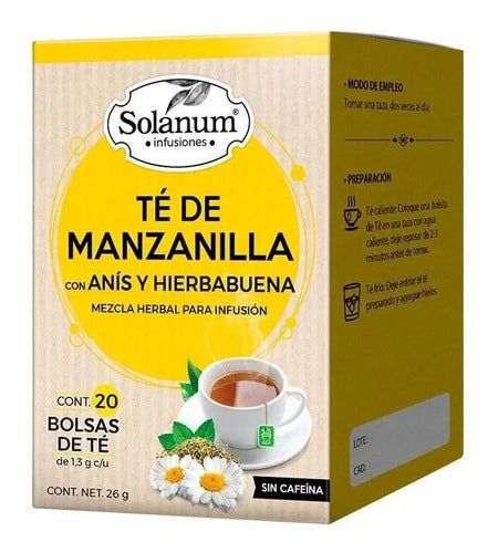 Solanum Té De Manzanilla + Lavanda 20 Bolsas Sin Cafeína