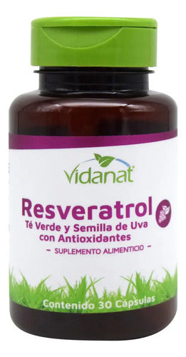 Resveratrol 30 Cápsulas Vidanat Sabor Sin Sabor