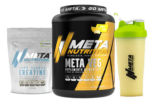 Creatina Meta Nutrition Creapure + Meta Veg 5lb + Shaker Pak Sabor Banana