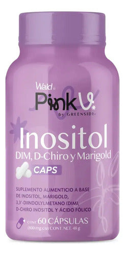 Inositol Dim Y D-chiro Para Mujer Con Marigold, 60 Cápsulas De Greenside Sin Sabor