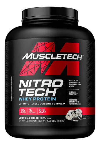 Suplemento En Polvo Muscletech Nitrotech Proteína De Nitro Tech Whey Protein Sabor Cookies & Cream X 1.81kg