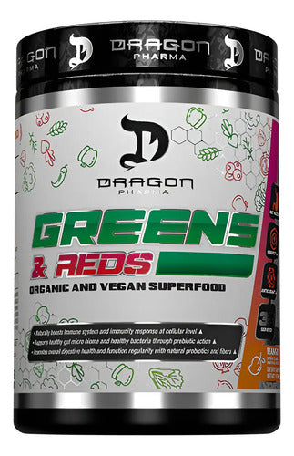 Dragon Pharma Greens & Reds Organic & Vegan Superfood 30serv Sabor Mango