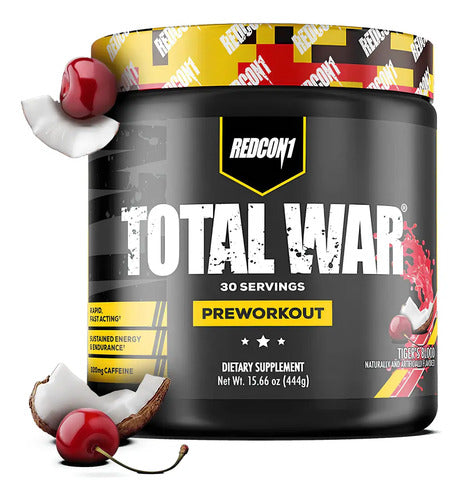 Pre-entreno Redcon1 Total War 30 Servicios Sabor Tigers Blood Deportivo Sangre De Tigre