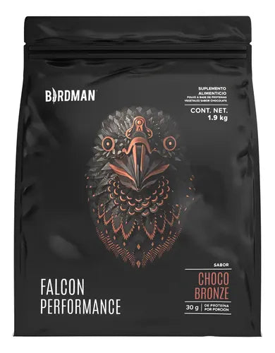 Birdman Falcon Performance Proteína En Polvo Vegana | Con Creatina, Bcaas Y Enzimas | Sin Lactosa | Chocolate | 1.9kg Choco Bronze