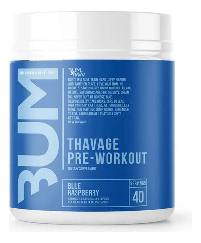 Pre Entreno Cbum Thavage Pwo Raw Nutrition 40 Servicios Sabor Blue Raspberry Frambuesa Azul