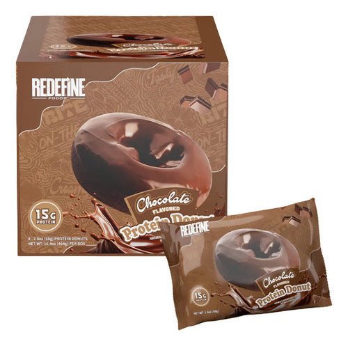 Redefine Foods Donas Altas En Proteina 8 Pack 464 Gr Sabor Chocolate