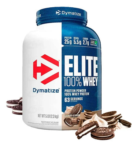 Proteina Elite 100% Whey Dymatize 5 Libras Sabor Cookies Cookies And Cream