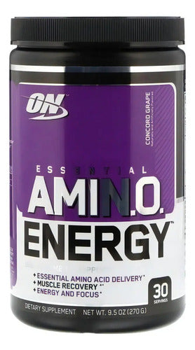 Suplemento Optimum Nutrition Essential Amin.o. Energy 270g Sabor Uva Uva Chinche