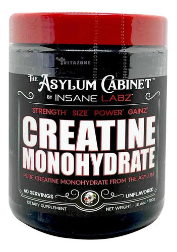 Creatina Monohidratada Insane Labz 300g 60 Servs Sin Sabor
