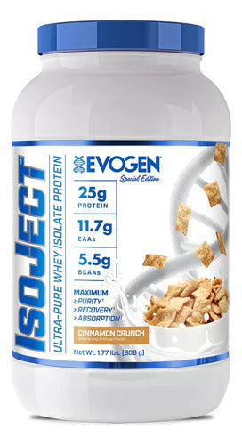 Proteina Isolate Evogen Isoject 1.77 Lbs Variedad De Sabores Sabor Cinnamon Crunch