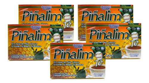 Té Piñalim Hebras Gn+vida 5 Cajas De 30 Sobres De Piña