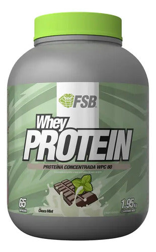 Proteina Whey Protein Fsb 1.95kg 65 Servicios Wpc 80 Sabor Choco Mint Choco Menta
