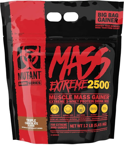 Muscle Mass Gainer Mass Extreme 2500 Mutant 12 Lb Dlc Mt8 Sabor Triple Chocolate