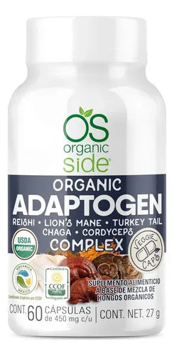 Organic Side Adaptogeno Complex Reishi Chaga 60 Caps Sabor Sin Sabor Greenside