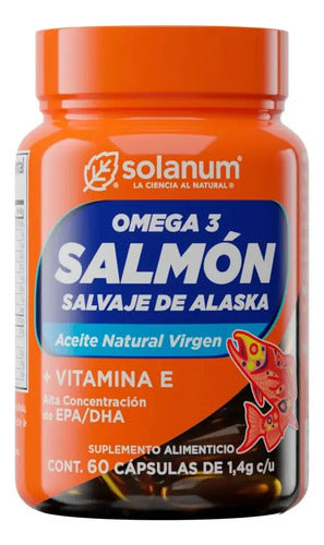 Omega 3 Salmón Alaska + Vitamina E Solanum 60 Cápsulas Sin Sabor