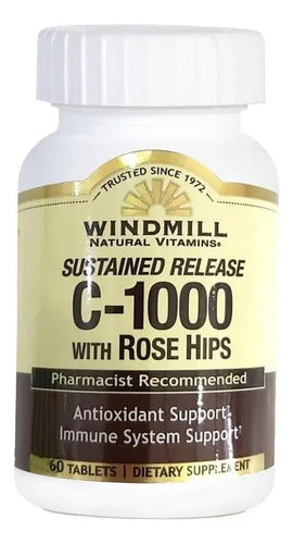 Windmill Vitamina C-1000 With Rose Hips 60 Tabletas Sabor Sin Sabor