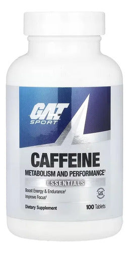 Gat Sport Caffeine 200mg 100 Tabletas Cafeina Pura Sin Sabor