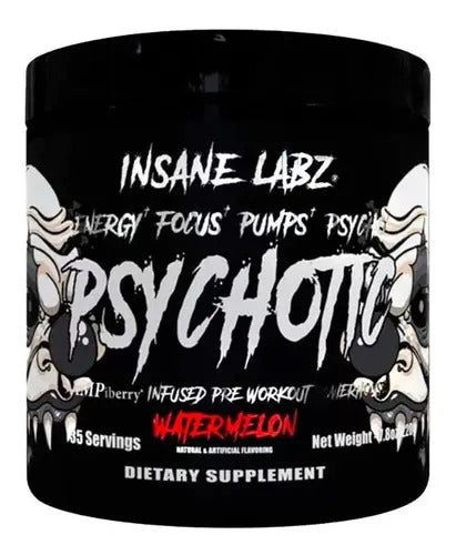 Psychotic Pre Entreno Xtremo Insane Labz 35 Serv Free Sabor Watermelon En Polvo Sandía