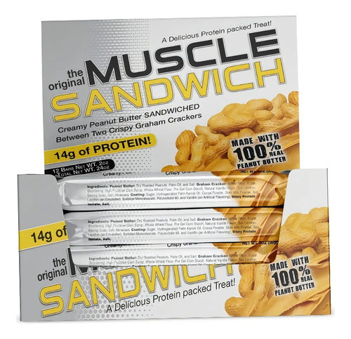 Barra De Proteina Muscle Sandwich Muscle Foods Peanut Butter