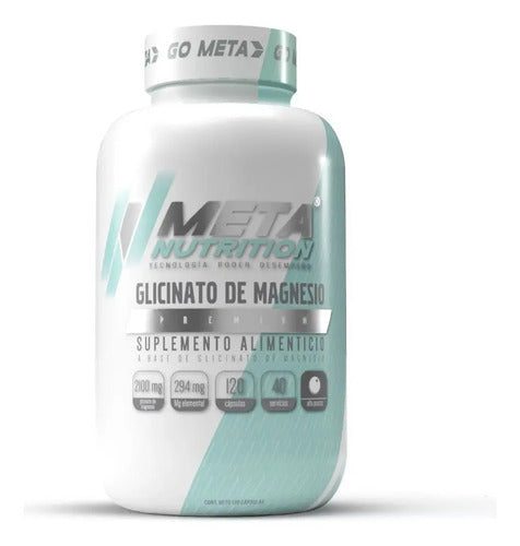 Meta Nutrition Glicinato De Magnesio Alta Pureza 120 Caps Sin Sabor