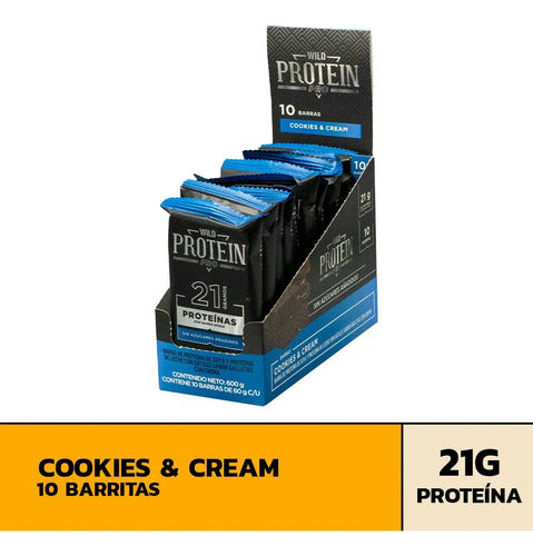 Barra Wild Protein Pro Cookies & Cream 10 Unidades Cookies & Cream