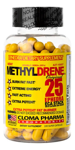 Cloma Pharma Methyldrene Original 25 100 Capsulas Sin Sabor