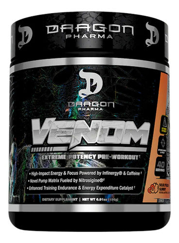 Dragon Venom 40 Servicios Sabor Sour Peach Gummy