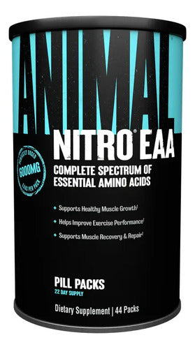 Aminoácidos Universal Nutrition Animal Nitro En Cápsulas Para Músculo Y Recuperación Sin Sabor