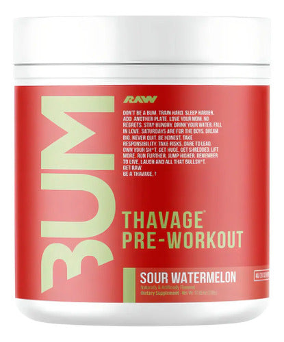Cbum Raw Thavage Pre Workout 40/20 Servicios 510 Gr Sabor Sour Watermelon