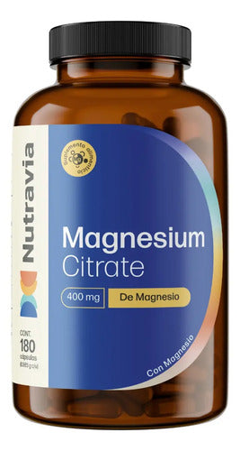 Citrato De Magnesio Nutravia Cápsulas 400mg Sin Sabor 180 Unidades Vegan