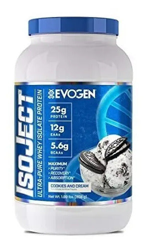 Proteina Aislada Evogen Isoject Ultra Pure Whey 1.8 Libras Sabor Cookies And Cream 1.89 Lbs