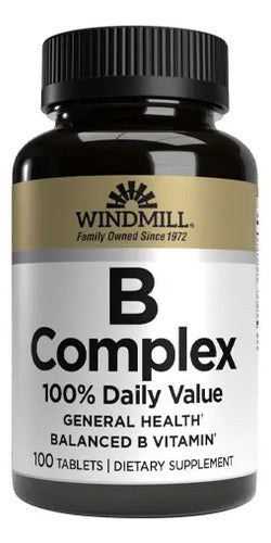 B-complex 100% Daily Value Windmill Complejo B 100 Tabletas Sabor Sin Sabor