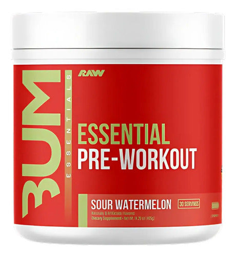 Pre Entreno Cbum Essential Pwo Raw Nutrition 30 Servicios Sabor Sour Watermelon