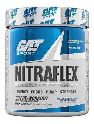 Suplemento En Polvo Gat Sport Advanced Pre-workout Aminoácidos De Nitraflex Sabor Frambuesa Azul X 300g