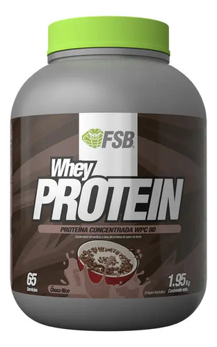 Proteina Whey Protein Fsb 1.95kg 65 Servicios Wpc 80 Sabor Choco Rice