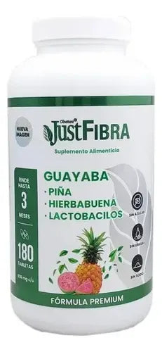 Suplemento Alimenticio Justfibra Guayaba Frasco Con 180 Tab Sabor Sin Sabor