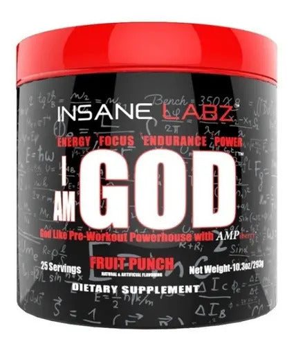 I Am God Insane Labz 25 Servicios Pre Entreno Sabor Fruit Punch Drink Ye All Of It