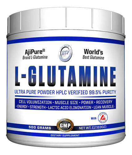Hi Tech Pharma Glutamina Ultra Pura Ajipure 500 Gr Sabor Sin Sabor