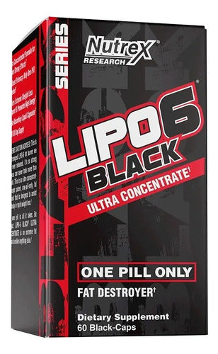 Lipo6 Black Ultra Concentrate Cafeína 60 Caps Nutrex Pote Sin Sabor
