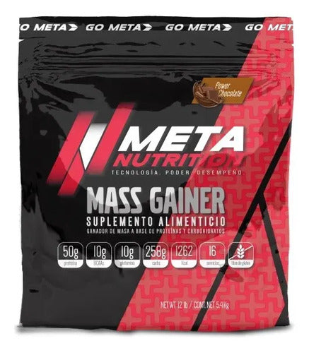 Proteina Meta Nutrition Mass Gainer 12 Lb Sabor Power Chocolate Chocolate