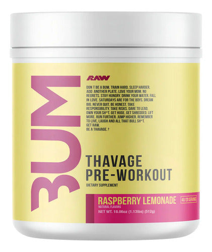 Pre Entreno Cbum Thavage Pwo Raw Nutrition 40 Servicios Sabor Raspberry Lemonade