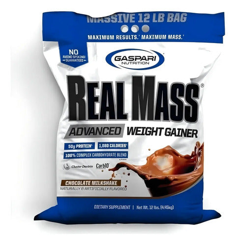Proteina Gaspari Nutrition Real Mass Advanced 12 Lbs Ganador Sabor Chocolate